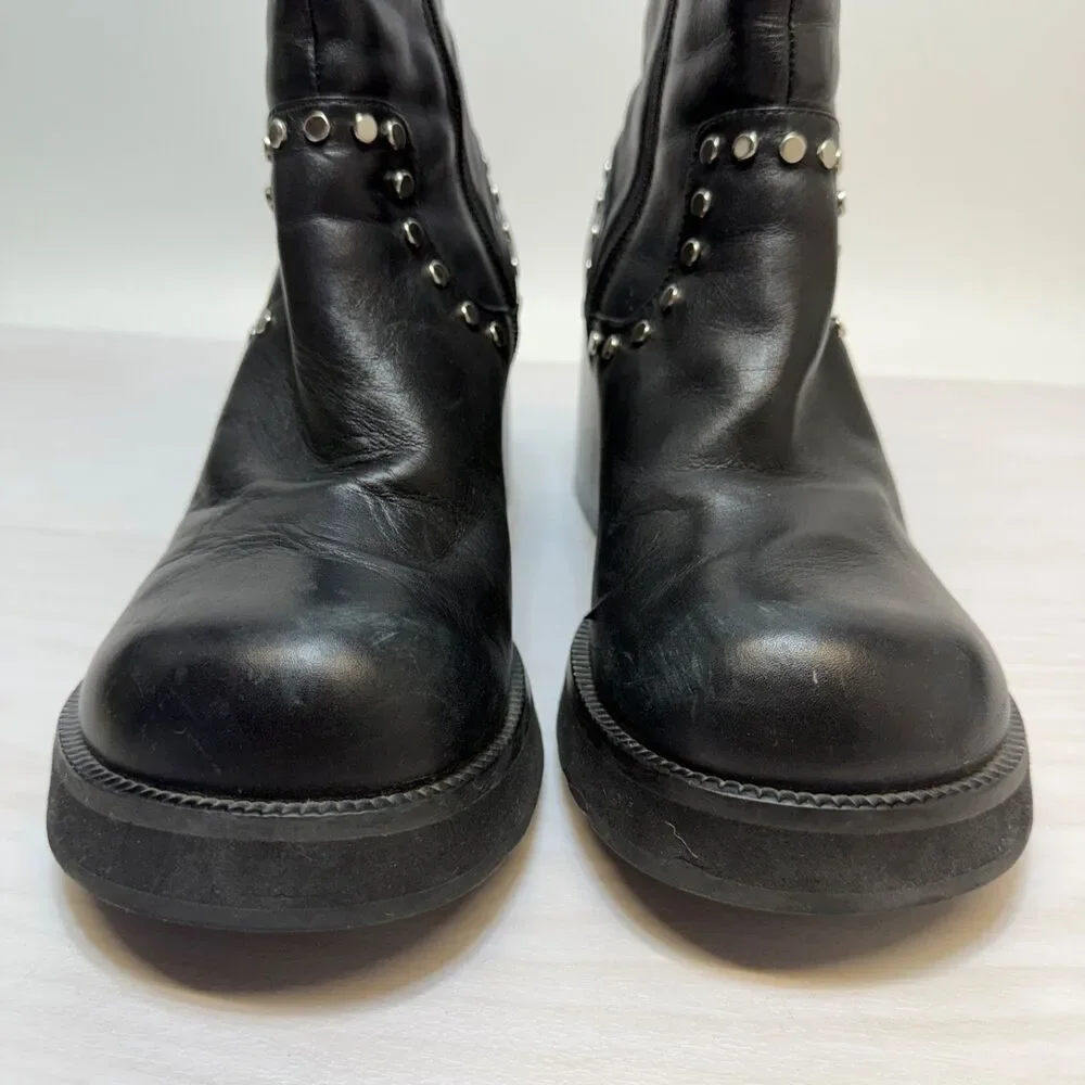 ARIZONA JEAN CO Studded Platform Chunky Combat Boots Women's‎ Size 8.5M Black